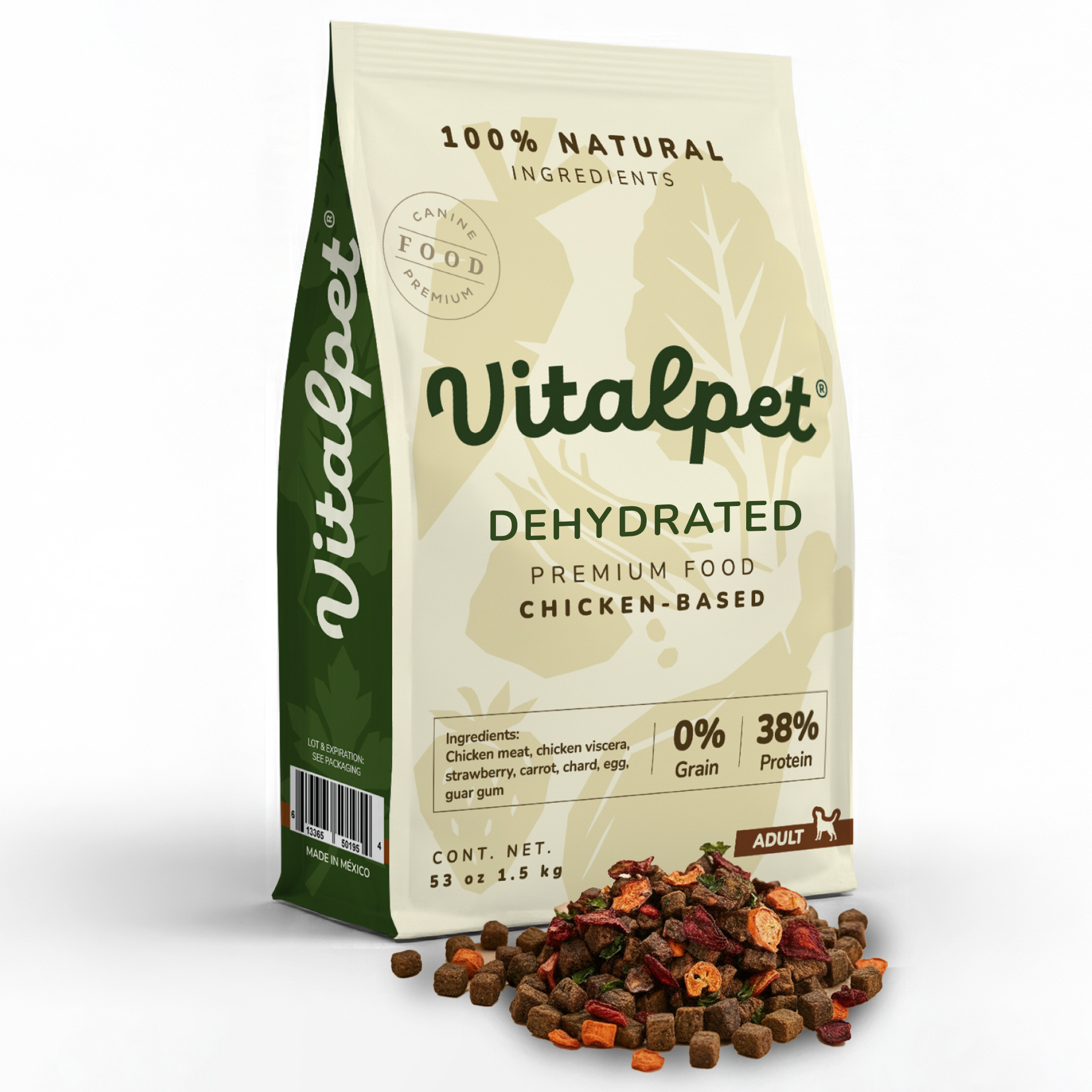 Vitalpet® Premium Food Alimento Deshidratado Base Pollo Adulto Para Todas Las Razas