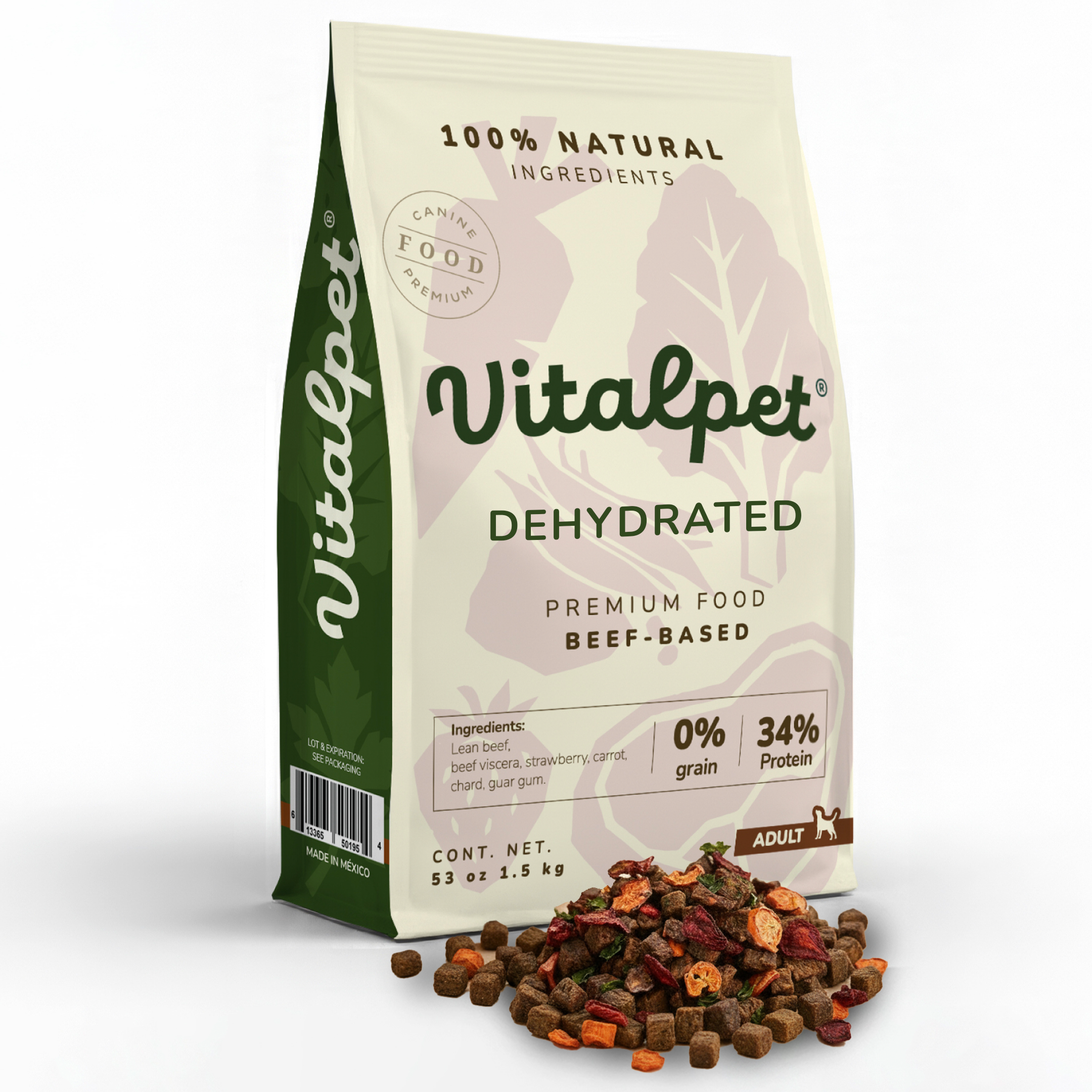 Vitalpet® Premium Food Alimento Deshidratado Base Res Adulto Para Todas Las Razas