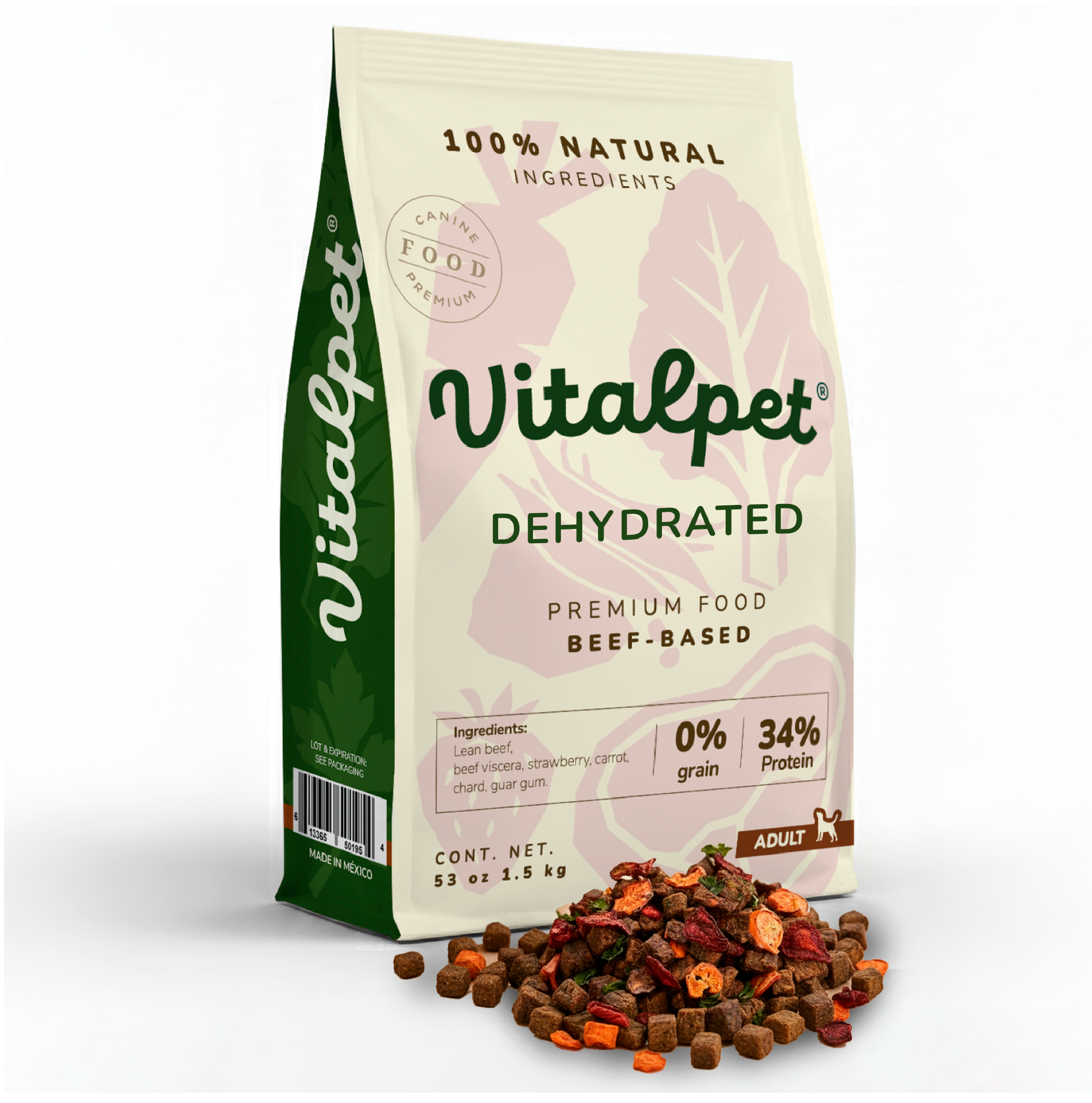 Vitalpet® Premium Food Alimento Deshidratado Base Res Adulto Para Todas Las Razas